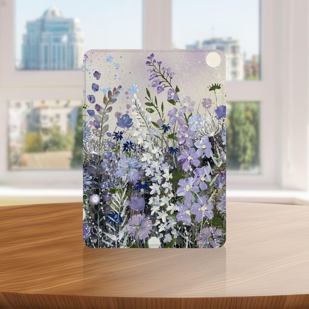 Cute Wildflower Artwork Kindle Case With Hand Strap for Kindle 6 6.8 7 ...