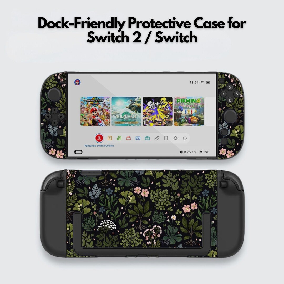 Cute Botanical Art Switch Case for Nintendo Switch 2 7.9