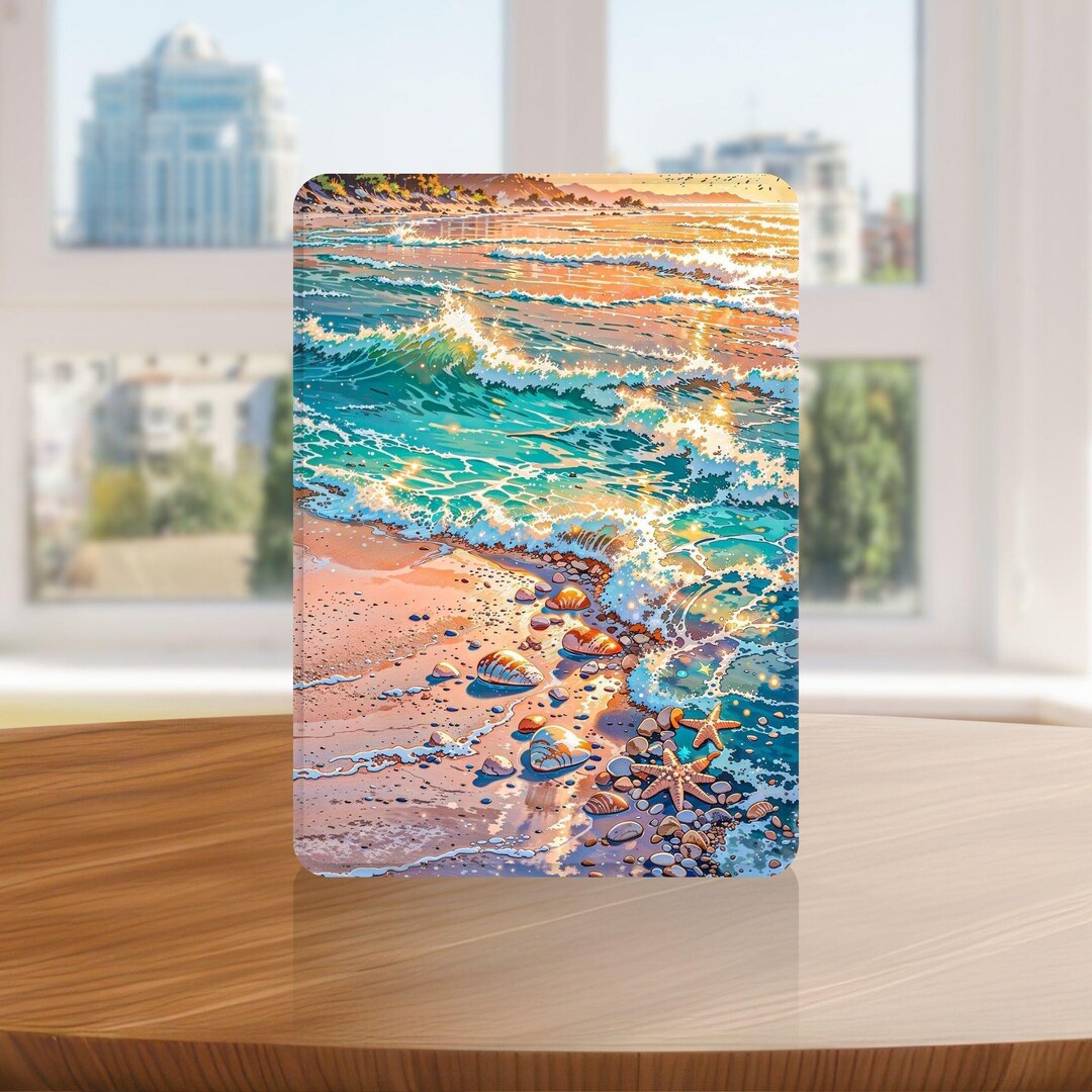 Cute Beachy Vibes Kindle Case With Hand Strap for Kindle 6 6.8 7 Inch ...
