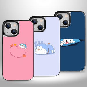 Doraemon Fanart Aesthetic Wallet-telefoonhoesje met kaarthouder voor iPhone 16 15 14 13 Pro Max Plus, Samsung Galaxy S25 S24 S23 Ultra Plus