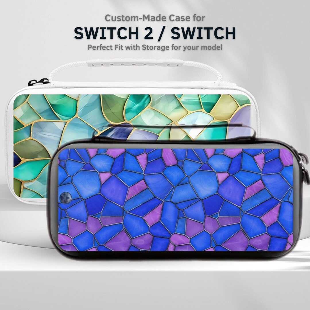 Cute Stained Glass Mosaic Art Switch Case for Nintendo Switch 2/switch ...