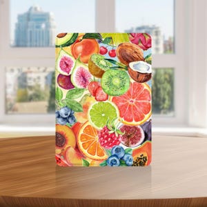Tropical fruit splash Kindle Case with Hand Strap for Kindle 6 6.8 7 inch, Paperwhite 12 11, Kindle Colorsoft/Scribe/Oasis, Kindle 11 10 Gen