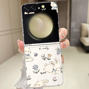 Jolie coque de portable à rabat Galaxy Z pour Samsung Galaxy Z Flip 6, 5 4 3, Galaxy Z Flip6, 5 Flip4, absorbant les chocs
