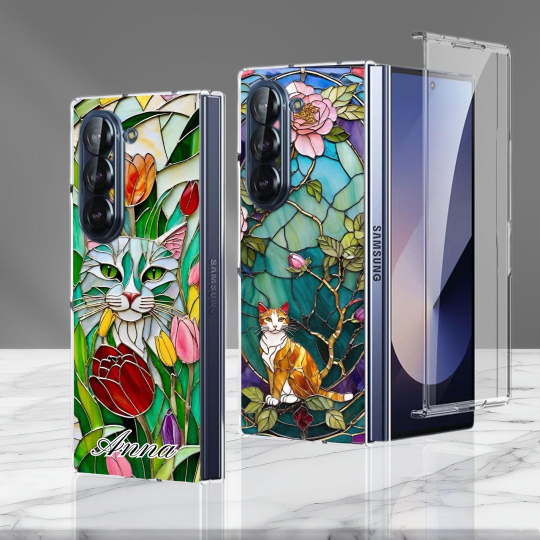 ころねこ　GalaxyZFold7 ころねこ GalaxyZFold7 Stained Glass Cat Galaxy Z Fold Phone Case