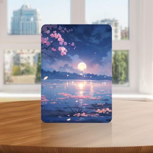 Cute Moon Kindle Case with Hand Strap for Kindle 6 6.8 7 inch, Paperwhite 12 11, Kindle Colorsoft/Scribe/Oasis, Kindle 11 10 Gen