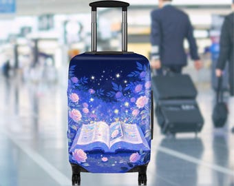 Magical Book Portal Luggage Cover, Travel Suitcase Cover Protector Skins, Custom Photo Print Available Fits for 18-32 Inch Trip Luggage