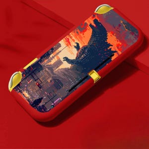 Leuke Godzilla fanart-zachte hoes voor Nintendo Switch Lite, Switch Lite-hoes met accessoires, schermbeschermer, handgreep reisetui
