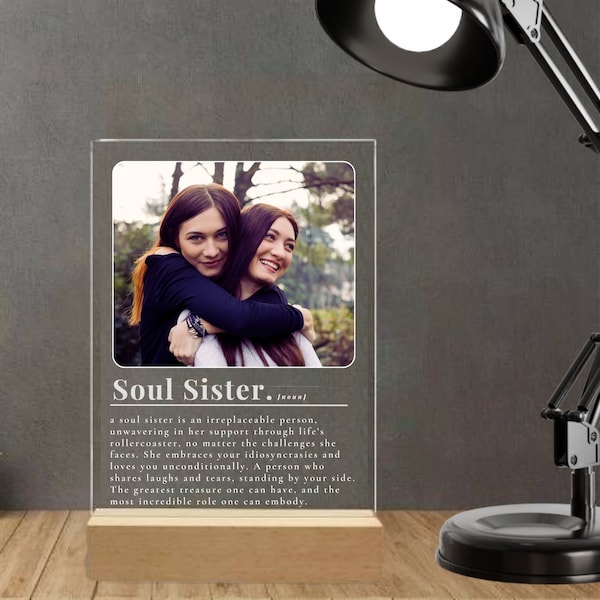 Personalized Soul Sister Definition, Custom Photo Soul Sister Plaque with Stand, Best Friend Gift, BBF Gift, Friendship Gift, Gift for Her