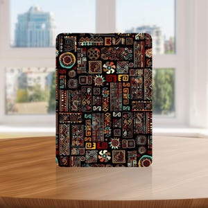 Abstract Geometric Kindle Case with Hand Strap for Kindle 6 6.8 7 inch, Paperwhite 12 11, Kindle Colorsoft/Scribe/Oasis, Kindle 11 10 Gen
