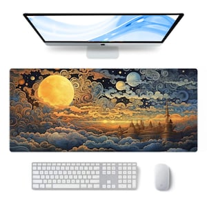 Cute Magical Landscape Desk Mat, Large Mouse Pad, Gaming Mousepad Deskpad, Full Size Mice Pad, Desk Matt for Keyboard, Laptop, MacBook