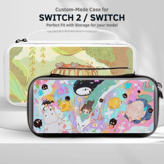 Cartoon Fanart Nintendo Switch Travel Case: Protective PU Leather