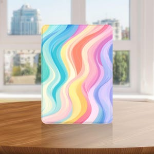 Colorful Abstract Kindle Case with Hand Strap for Kindle 6 6.8 7 inch, Paperwhite 12 11, Kindle Colorsoft/Scribe/Oasis, Kindle 11 10 Gen