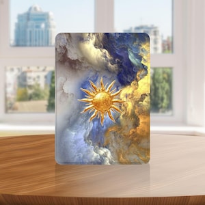 Celestial Sun Art Kindle Case with Hand Strap for Kindle 6 6.8 7 inch, Paperwhite 12 11, Kindle Colorsoft/Scribe/Oasis, Kindle 11 10 Gen