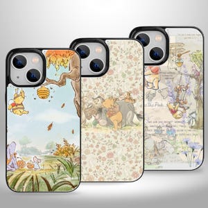 Winnie de Pooh Aesthetic Wallet-telefoonhoesje met kaarthouder voor iPhone 16 15 14 13 Pro Max Plus, Samsung Galaxy S25 S24 S23 Ultra Plus