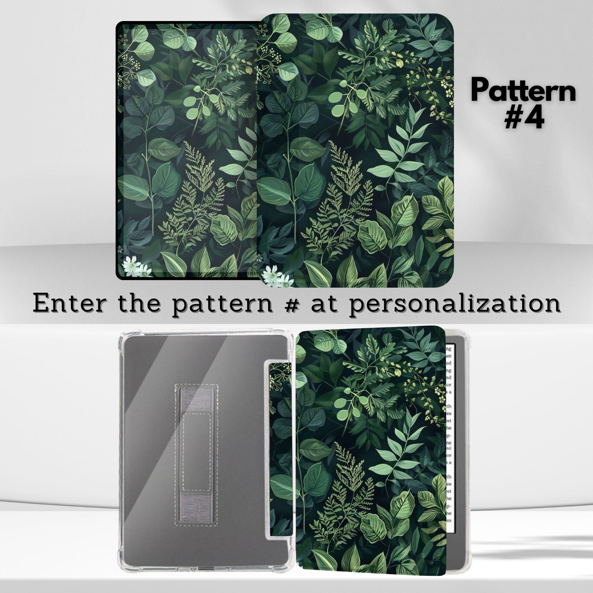 Cute Botanical Leaf Kindle Case With Hand Strap for Kindle 6 6.8 7 Inch ...