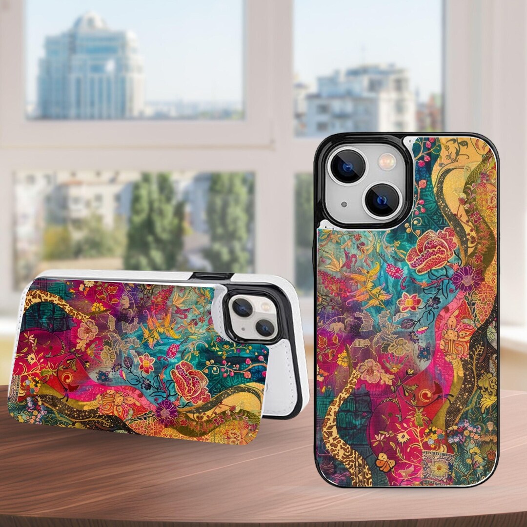 Surrealism Botanical Art Wallet Phone Case With Card Holder for iPhone ...