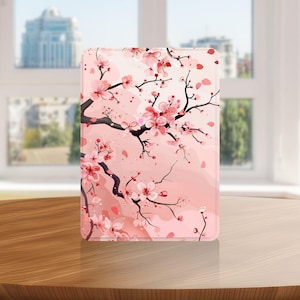 Cherry Blossoms Kindle Case with Hand Strap for Kindle 6 6.8 7 inch, Paperwhite 12 11, Kindle Colorsoft/Scribe/Oasis, Kindle 11 10 Gen