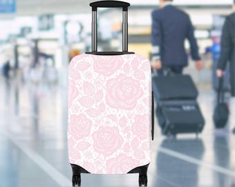 Rose Lace Pattern Luggage Cover, Travel Suitcase Protective Cover, Size Available for 18-32 Inch