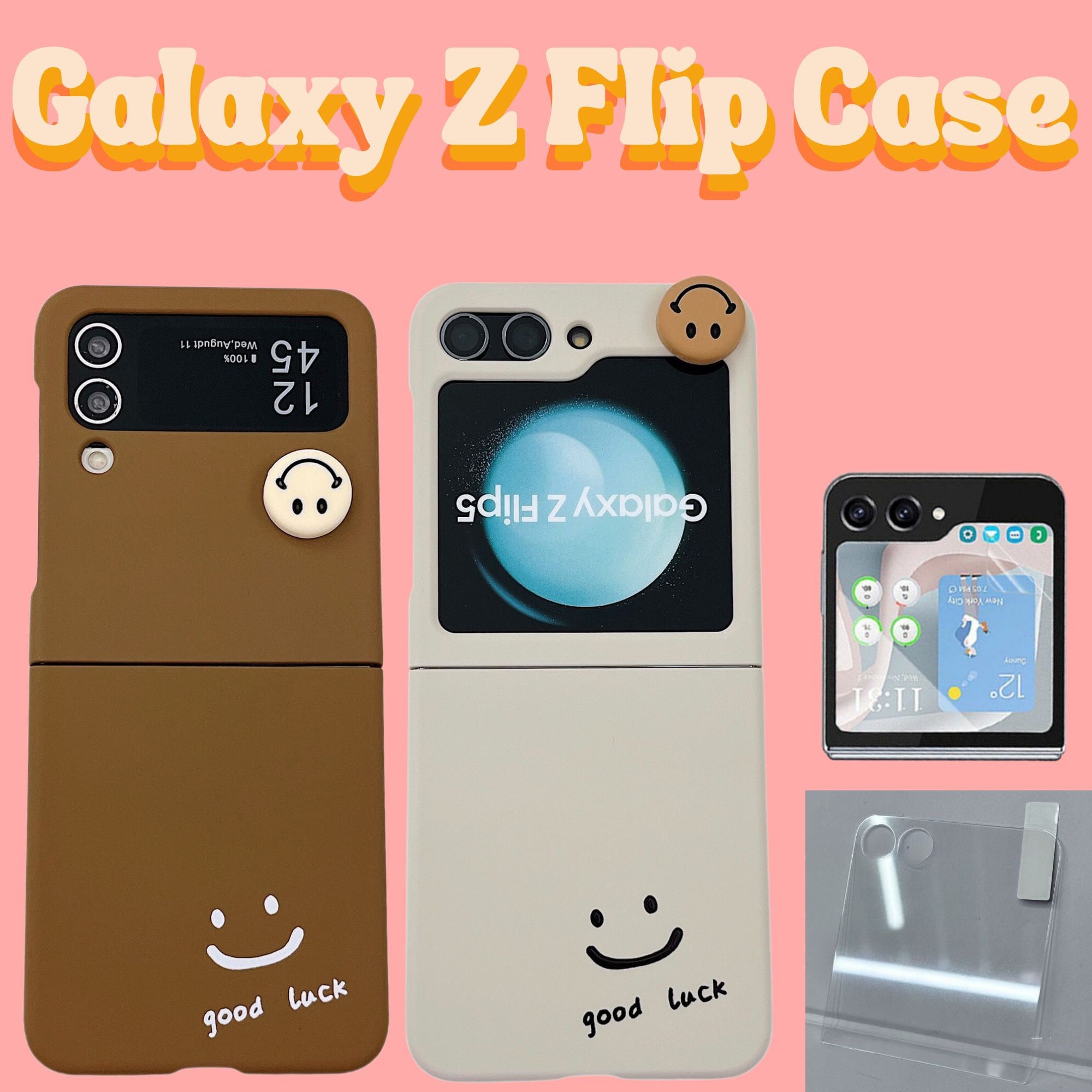 Galaxy Z Flip 5 Case With Pearl Strap, Cute Z Flip 5 Case With Strap Wrist  For Women Girls, Slim Fit Hard Pc Pu Leather Case With Bracelet