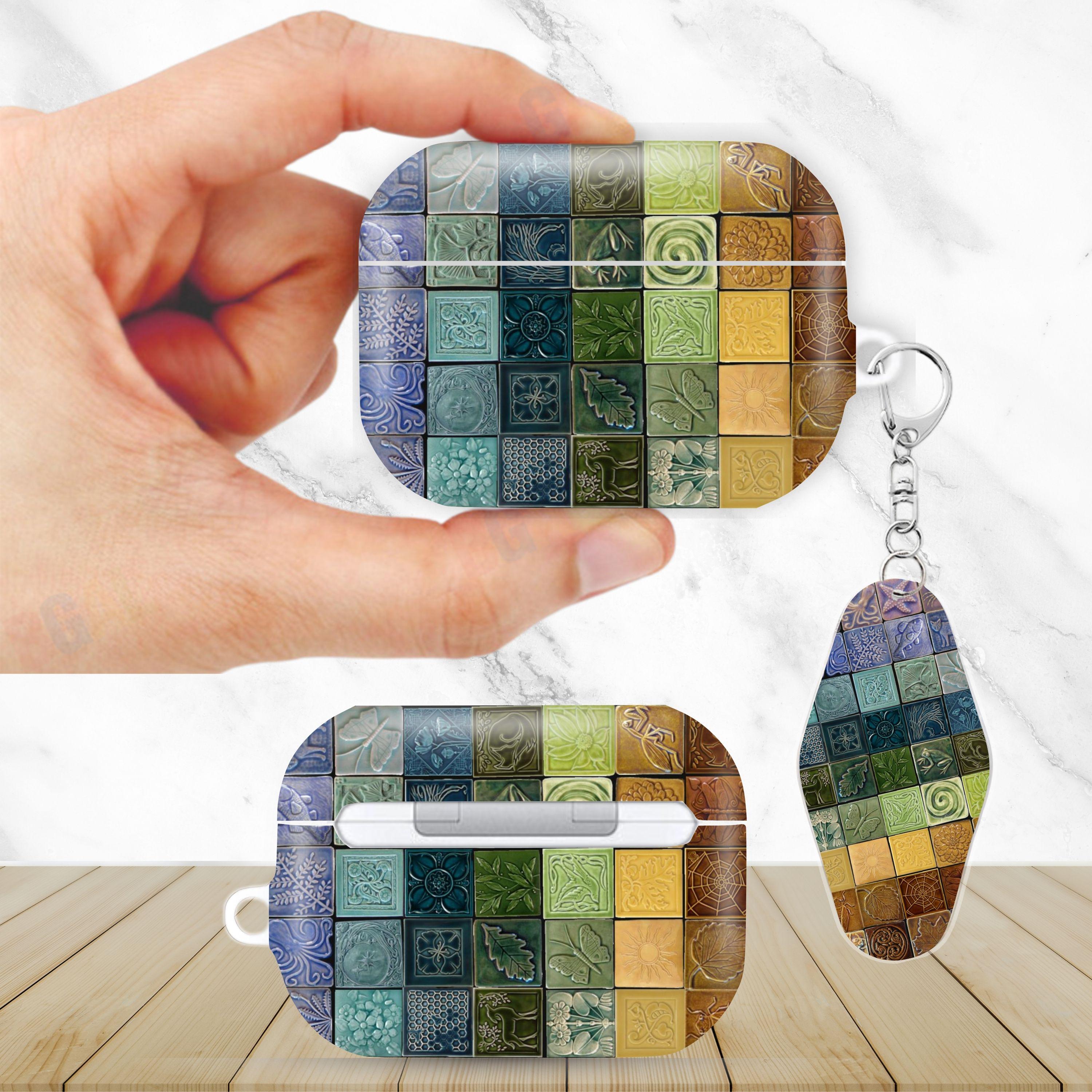 Ceramic Tile Aesthetic Airpods Case for Airpods Pro 3 2 1, AirPod