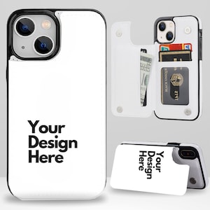 Étui portefeuille esthétique floral rétro avec porte-cartes pour iPhone 17 16 15 14 13 Pro Max Plus, Samsung Galaxy S26 S25 S24 Ultra Plus Your Design