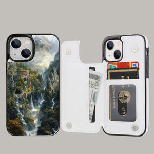 LOTR Fan Art Estética Carteira Capa de Telefone com Porta-Cartão para iPhone 16 15 14 13 Pro Max Plus, Samsung Galaxy S25 S24 S23 Ultra Plus