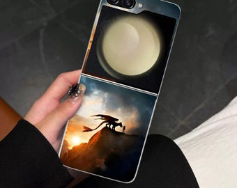 Cartoon Dragon Fanart Galaxy Z Flip Phone Case for Samsung Galaxy Z Flip 7 6, Flip 5 4 3, Galaxy Z Flip7 Flip6 Flip5, Shock Absorbent Cover