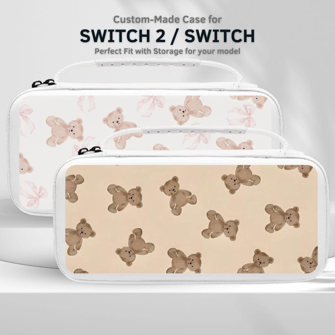 Cute Teddy Bear Carry Switch Case for Nintendo Switch 2/switch