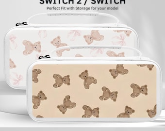 Cute Teddy Bear Carry Switch Case for Nintendo Switch 2/switch