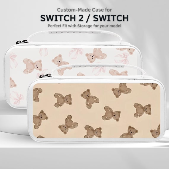 Cute Teddy Bear Carry Switch Case for Nintendo Switch 2/switch