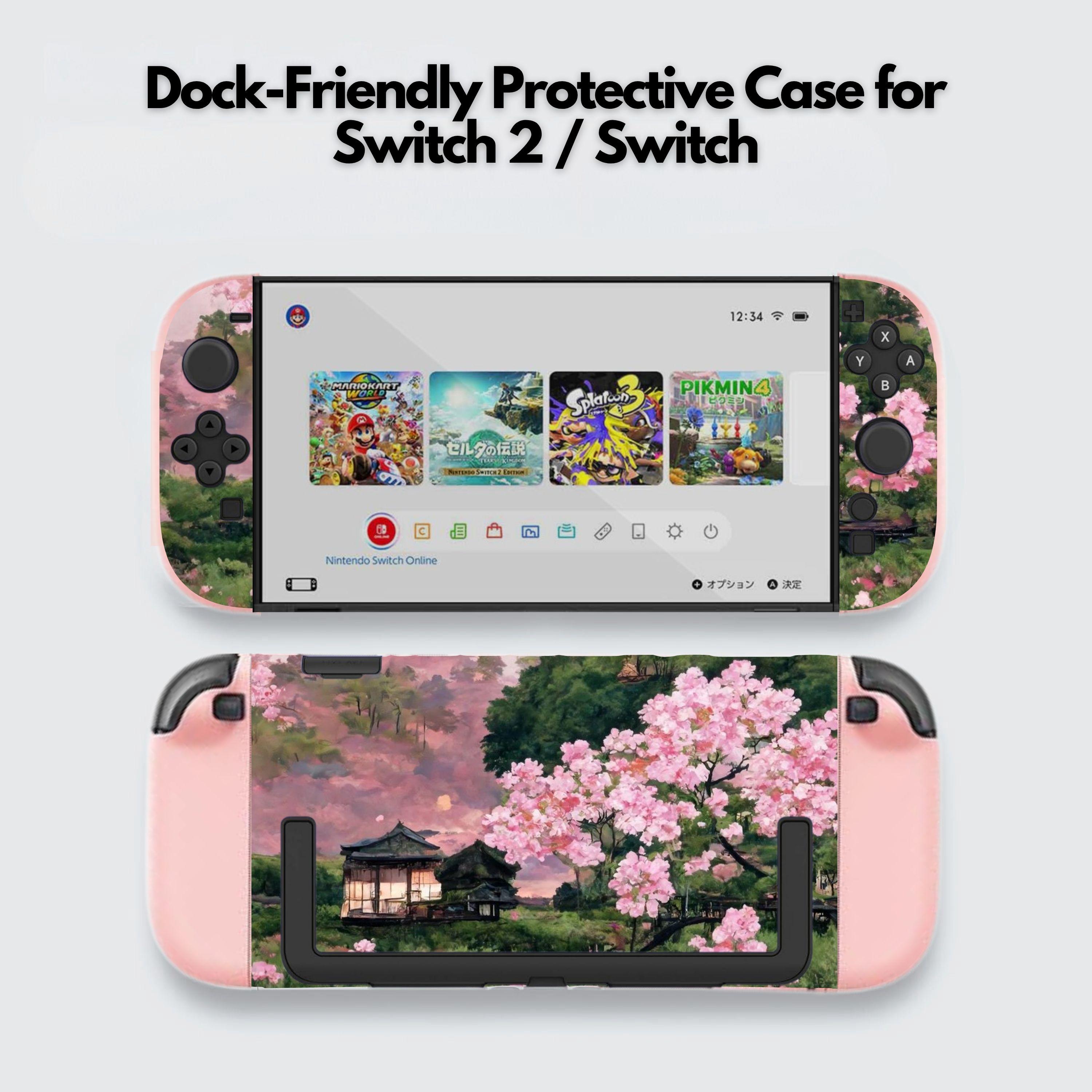 かわいい桜柄のNintendo Switchケース 7.9インチ、Switch OLED、ドック