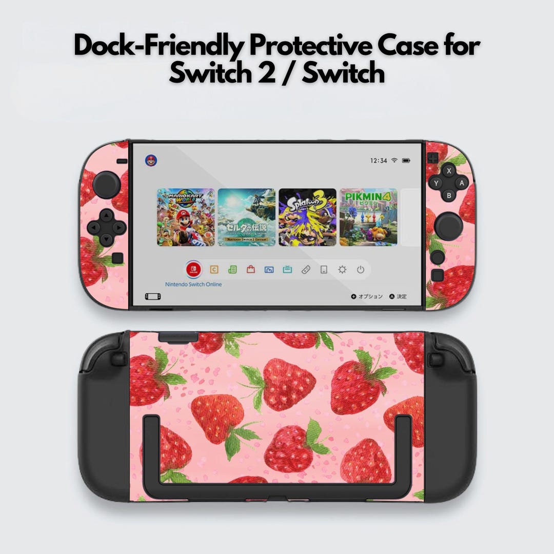 Cute Strawberry Switch Case for Nintendo Switch 2 7.9