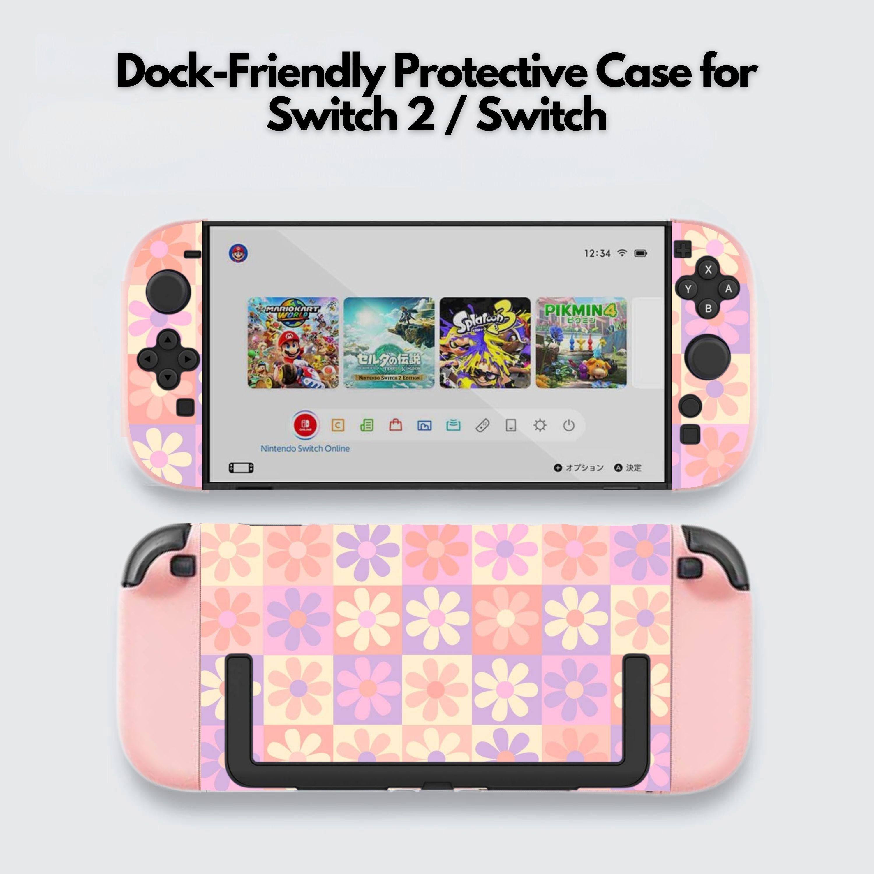 Cute Pastel Floral Patchwork Switch Case for Nintendo Switch 2 7.9