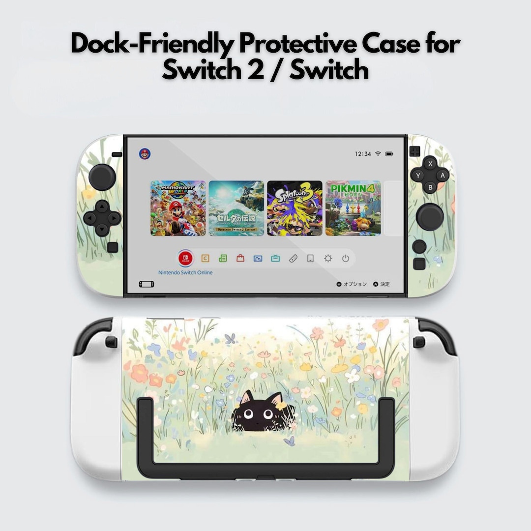 Cute Black Cat Switch Case for Nintendo Switch 2, Switch OLED