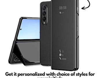 Cute Personalized  Mirror Design Galaxy Z Fold Case for Samsung Galaxy Z Fold 6 5 4 3, Galaxy Fold6, Fold5, Fold4, Shock Absorbent Cover