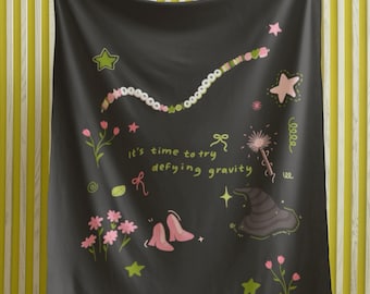 Süße Wicked Themed Decke, Super weicher, gemütlicher Fleece, leichte Plüsch-Bettwäsche-Couchdecke