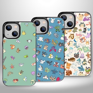 PKM Fanart Aesthetic Wallet-telefoonhoesje met kaarthouder voor iPhone 16 15 14 13 Pro Max Plus, Samsung Galaxy S25 S24 S23 Ultra Plus