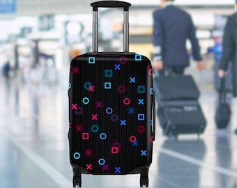 Gaming Abstract Art Luggage Cover, Travel Suitcase Cover Protector Skins, Custom Photo Print Available Fits for 18-32 Inch Trip Luggage