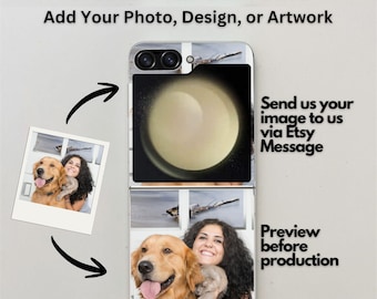 Custom Photo Galaxy Z Flip Phone Case for Samsung Galaxy Z Flip, Motorola Razr with Screen Protector