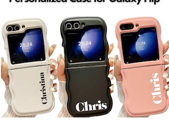 Curly Wave Edge Personalized Galaxy Flip Case for Samsung Galaxy Z Flip 7 7FE,  Flip 6 5, Galaxy Z Flip7 Flip6 Flip5, Protective Cover