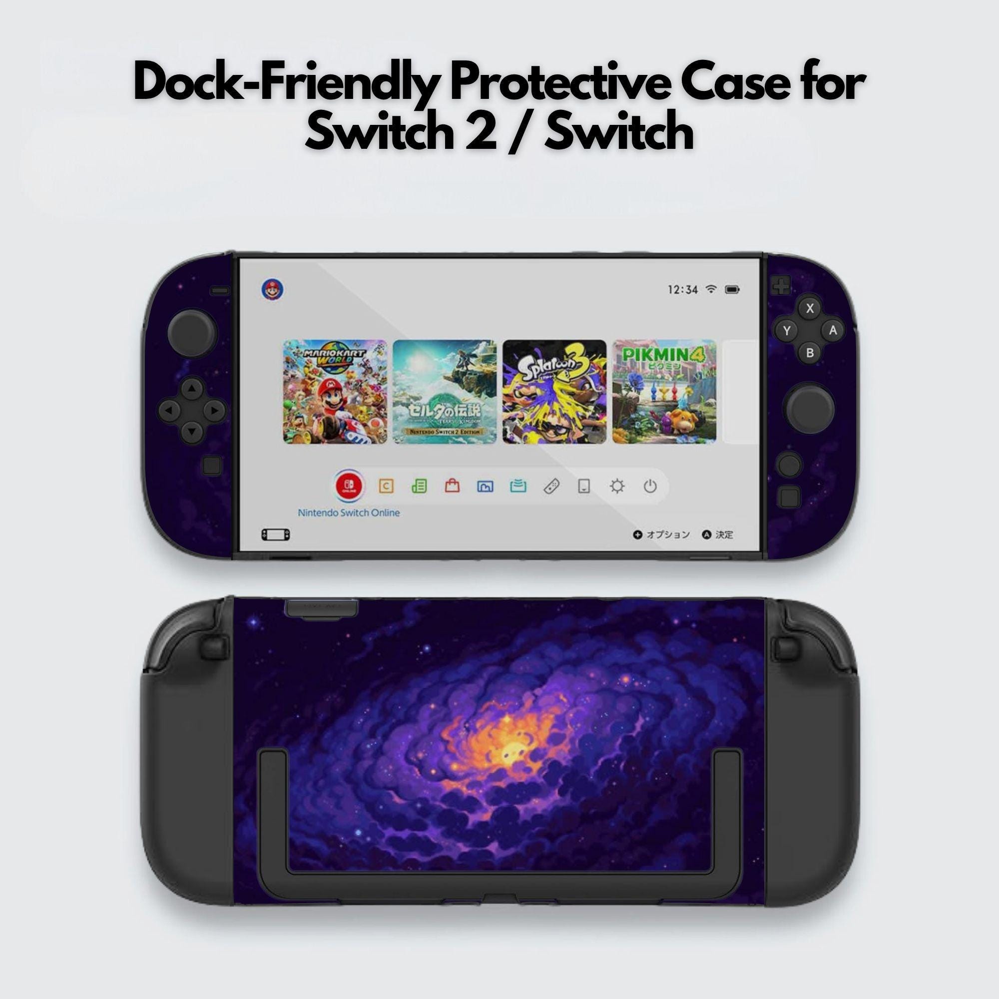 Spiral Galaxy Switch Case for Nintendo Switch 2, Switch OLED, Dock
