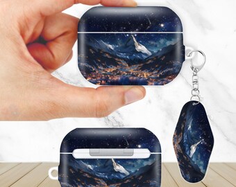Star City Aesthetic AirPods Case for AirPods Pro 3 2 1, AirPod 4 3, AirPod 2 1 Gen, Aesthetic Cover with Keychain Keyring