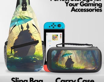 Süßer Anime Fanart Sling Crossbody Rucksack, Switch Case für Switch, Switch OLED, Switch 2, Brust Reisetasche für Switch Zubehör
