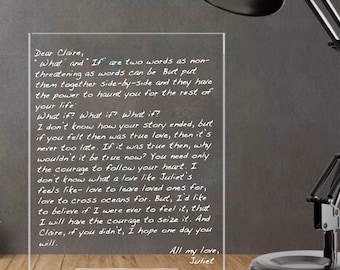Echter handgeschriebener Brief Acryl Plaque Ständer, personalisierte Handschrift Brief, handgeschriebenes Gedenkgeschenk für Jubiläum Mutter Mutter Frau