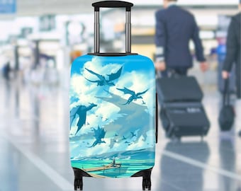 Fantasy Dragon Luggage Cover, Travel Suitcase Cover Protector Skins, Custom Photo Print Available Fits for 18-32 Inch Trip Luggage