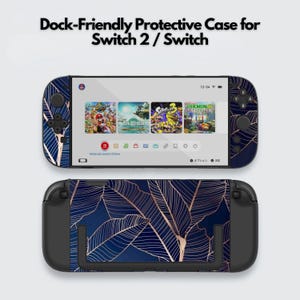 Sött blommigt tropiskt blad Switch-skal till Nintendo Switch 2 7.9", Switch OLED, dockningsvänligt skyddande snäppfodral, hårt skal