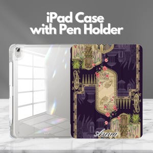 Personalized India Print Collage iPad Case with Pencil Holder for iPad 11", iPad Air, iPad Pro, iPad Mini Gen 8.3", Slim Trifold Stand Cover