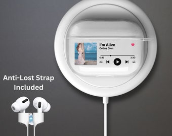Custodia con placca musicale personalizzata per AirPods 1, 2, 3 e 4, AirPods Pro 1/2, custodia per AirPods con album di canzoni Spotify personalizzato, regalo per lei e per lui