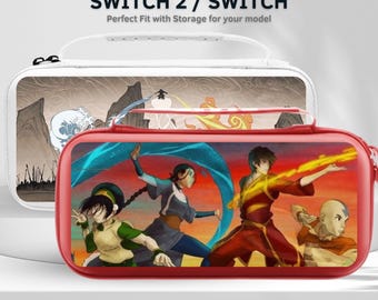 Anime Theme Fanart Switch Case for Nintendo Switch 2/Switch OLED, Carrying Travel Case with Handle, 10 Game Cartridge Slot