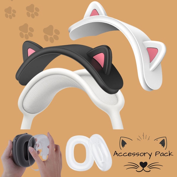 Cute Personalized Cat Ear Headband Cover for AirPods Max, AirPods Max Headphone Band, Ear Pad Earpads Protective Cover